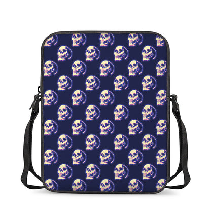 Trippy Skull Pattern Print Rectangular Crossbody Bag