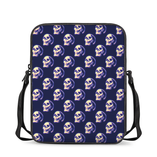 Trippy Skull Pattern Print Rectangular Crossbody Bag