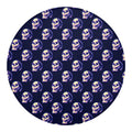 Trippy Skull Pattern Print Round Blanket