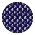 Trippy Skull Pattern Print Round Floor Mat