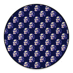 Trippy Skull Pattern Print Round Floor Mat