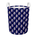Trippy Skull Pattern Print Round Laundry Basket