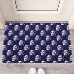 Trippy Skull Pattern Print Rubber Doormat