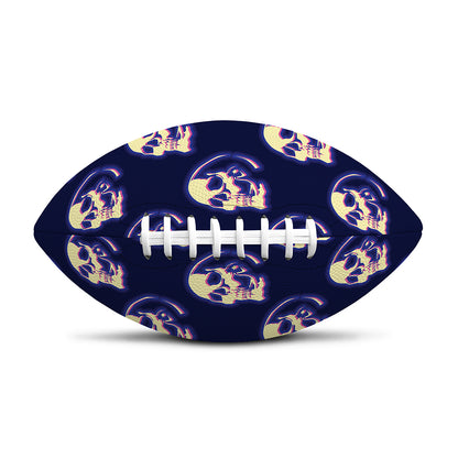 Trippy Skull Pattern Print Rugby Ball