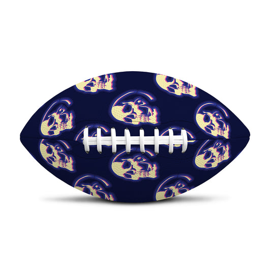 Trippy Skull Pattern Print Rugby Ball