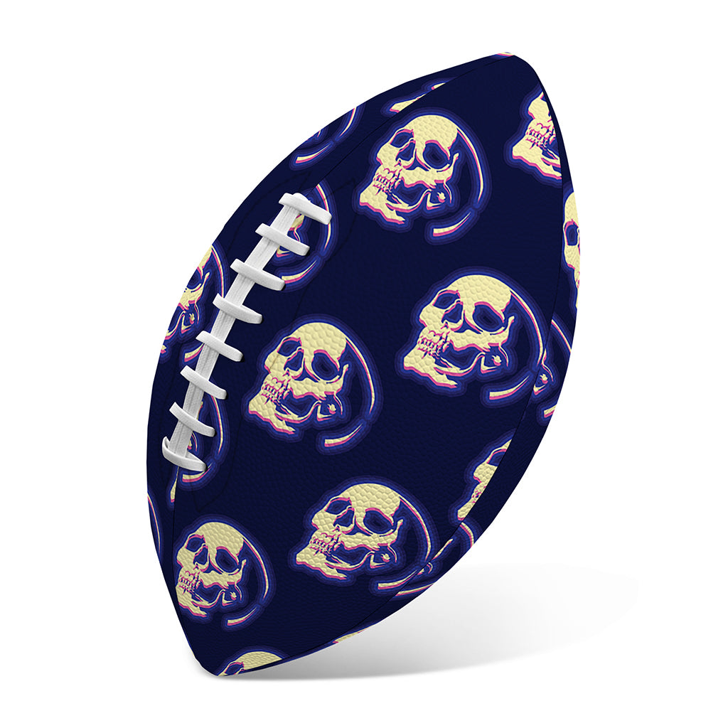 Trippy Skull Pattern Print Rugby Ball