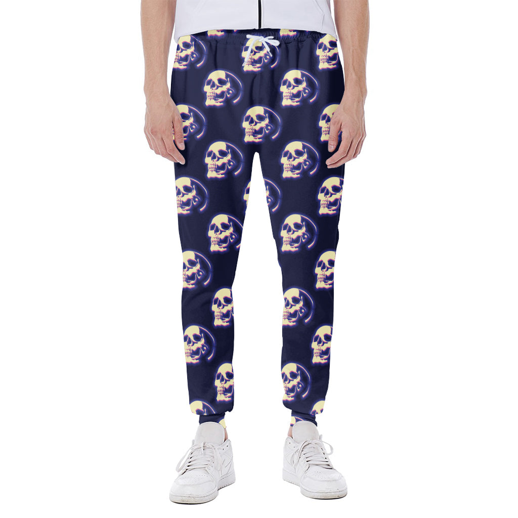 Trippy Skull Pattern Print Scuba Joggers