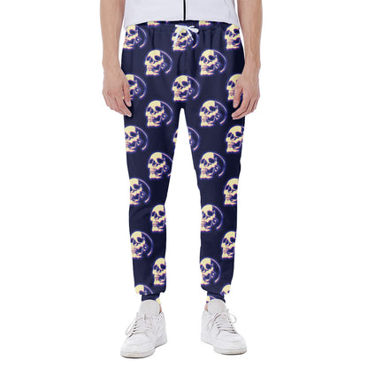 Trippy Skull Pattern Print Scuba Joggers