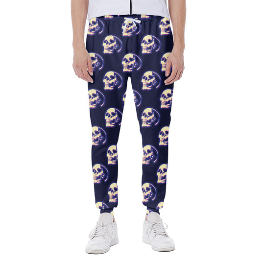 Trippy Skull Pattern Print Scuba Joggers