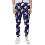 Trippy Skull Pattern Print Scuba Joggers