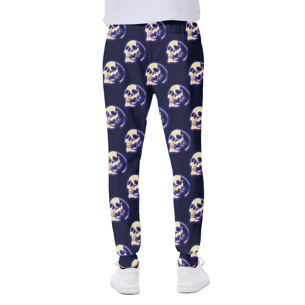 Trippy Skull Pattern Print Scuba Joggers