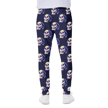 Trippy Skull Pattern Print Scuba Joggers