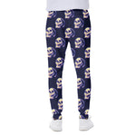 Trippy Skull Pattern Print Scuba Joggers