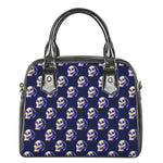 Trippy Skull Pattern Print Shoulder Handbag