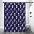 Trippy Skull Pattern Print Shower Curtain