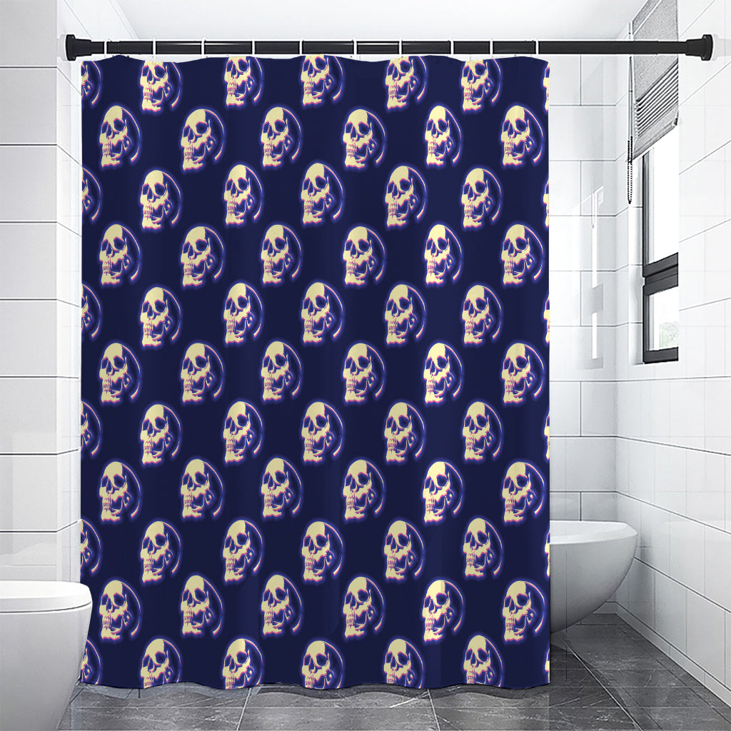 Trippy Skull Pattern Print Shower Curtain