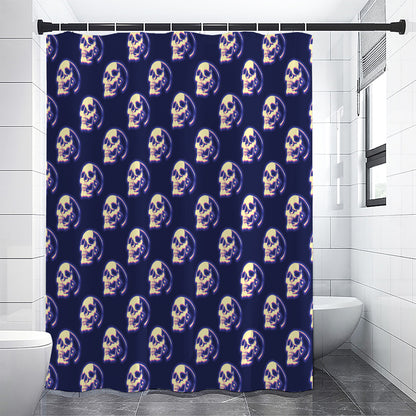 Trippy Skull Pattern Print Shower Curtain