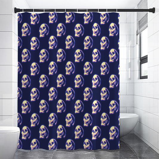 Trippy Skull Pattern Print Shower Curtain