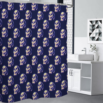 Trippy Skull Pattern Print Shower Curtain