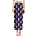 Trippy Skull Pattern Print Side Slit Maxi Skirt