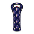 Trippy Skull Pattern Print Single Neoprene Wine Tote