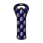 Trippy Skull Pattern Print Single Neoprene Wine Tote