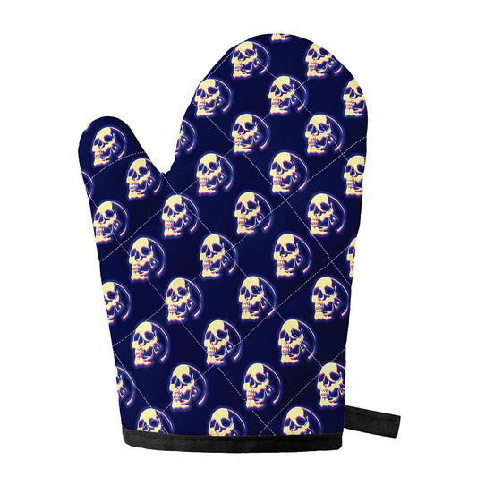 Trippy Skull Pattern Print Single Oven Mitt