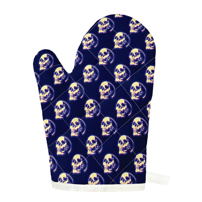Trippy Skull Pattern Print Single Oven Mitt