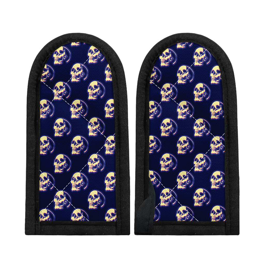 Trippy Skull Pattern Print Skillet Handle Cover