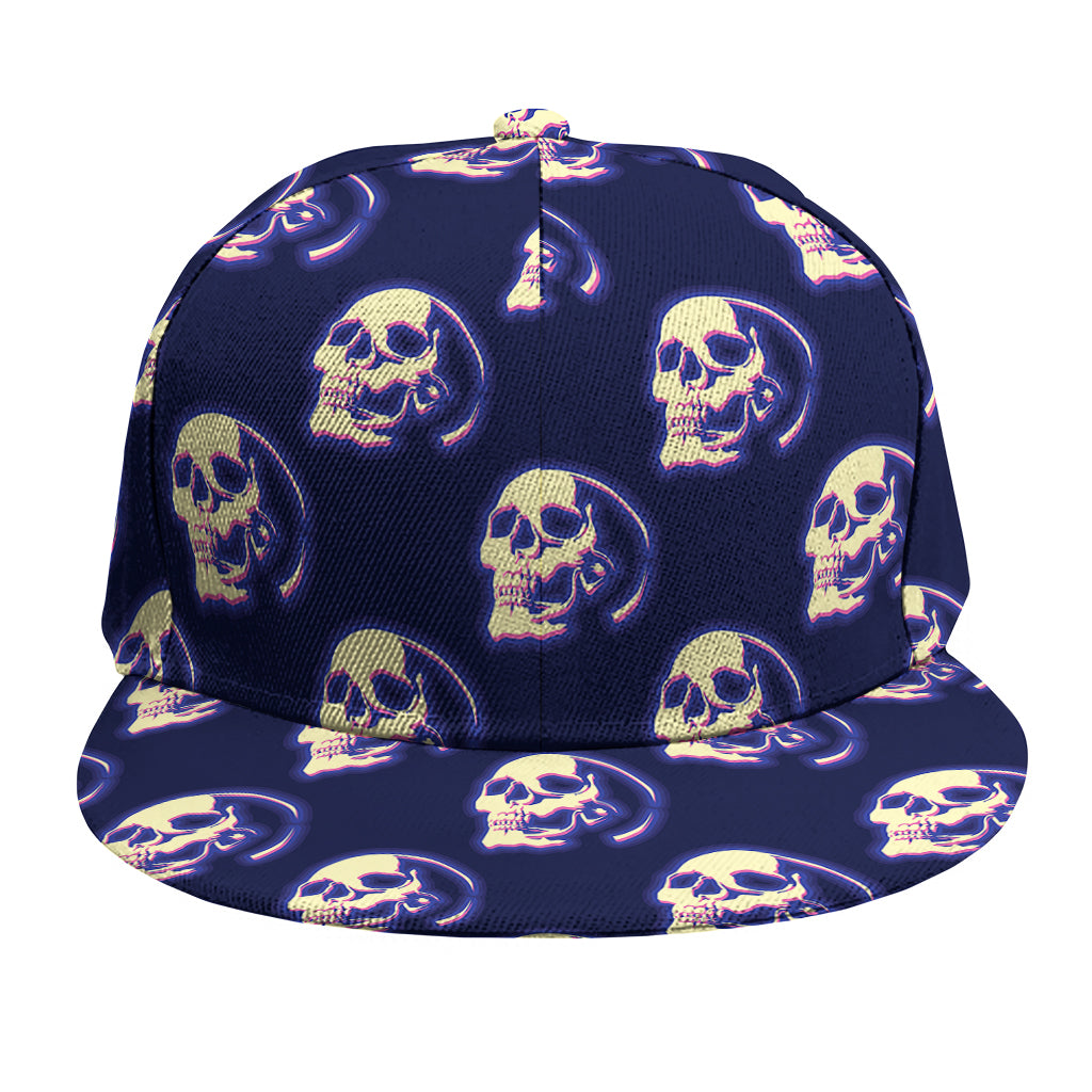 Trippy Skull Pattern Print Snapback Cap