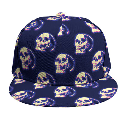 Trippy Skull Pattern Print Snapback Cap
