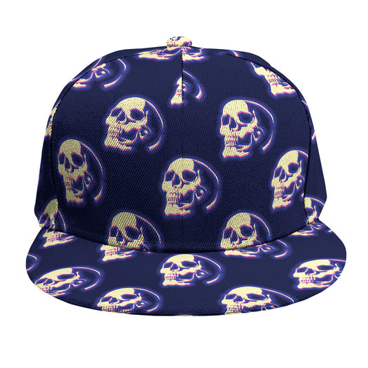Trippy Skull Pattern Print Snapback Cap