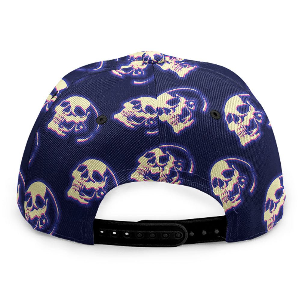 Trippy Skull Pattern Print Snapback Cap