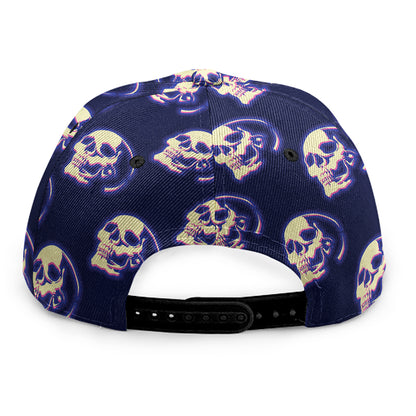 Trippy Skull Pattern Print Snapback Cap