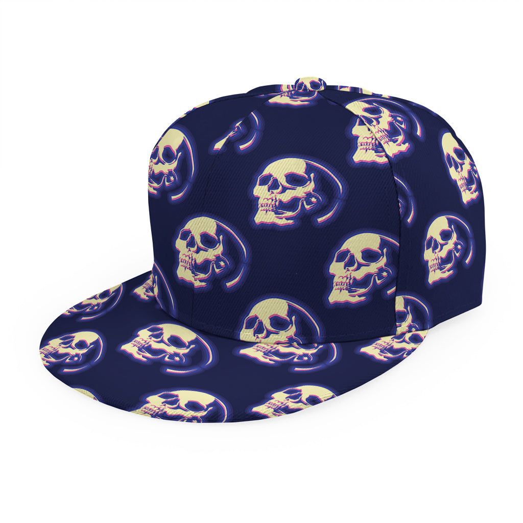 Trippy Skull Pattern Print Snapback Cap