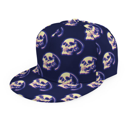 Trippy Skull Pattern Print Snapback Cap