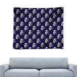 Trippy Skull Pattern Print Tapestry