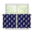 Trippy Skull Pattern Print Tier Curtains