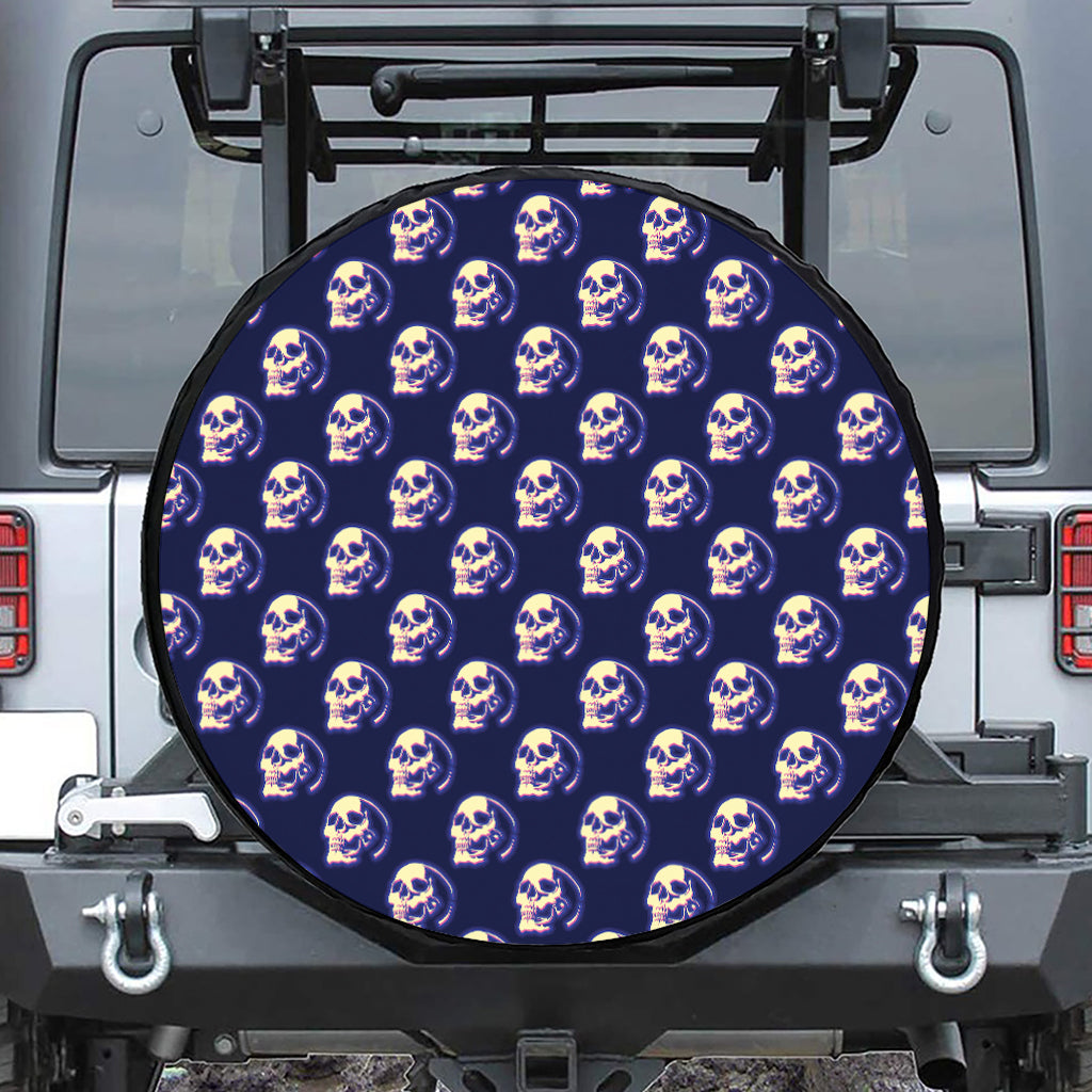Trippy Skull Pattern Print Tire Cover