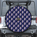 Trippy Skull Pattern Print Tire Cover With Camera Hole