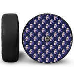 Trippy Skull Pattern Print Tire Cover With Camera Hole