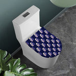 Trippy Skull Pattern Print Toilet Lid Cover