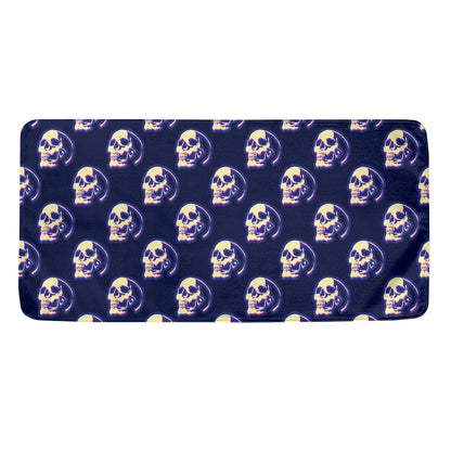 Trippy Skull Pattern Print Towel