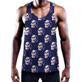 Trippy Skull Pattern Print Men's Workout Tank Top
