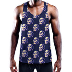 Trippy Skull Pattern Print Training Tank Top