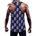Trippy Skull Pattern Print Training Tank Top