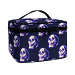 Trippy Skull Pattern Print Travel Makeup Bag