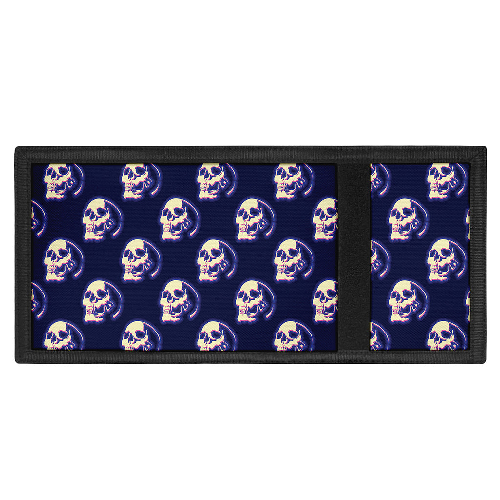 Trippy Skull Pattern Print Trifold Wallet