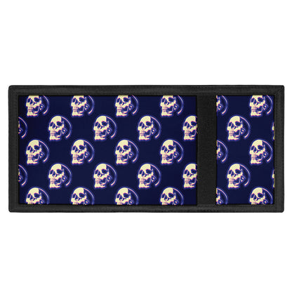 Trippy Skull Pattern Print Trifold Wallet