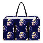 Trippy Skull Pattern Print Utility Tote Bag